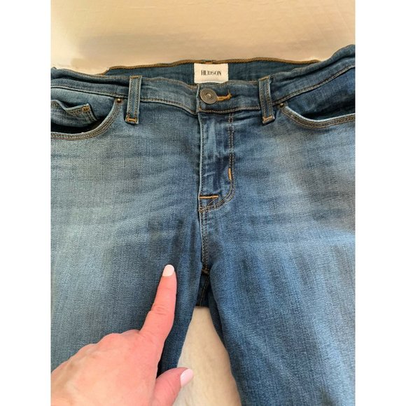 Hudson Jeans Krista Super Skinny Ankle Jeans Size 28 Raw Hem Distressed Light - Picture 6 of 9